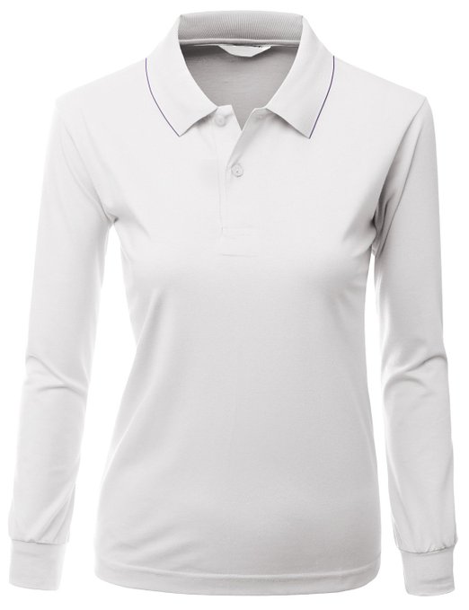 Xpril Womens Sporty PK Long Sleeve Polo Shirts