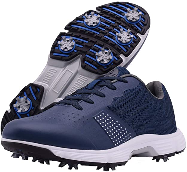 Thestron Mens Professional Waterproof Spikes Golf Shoes