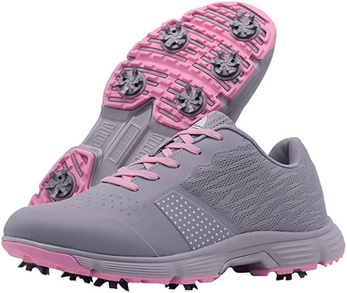 Thestron Womens Waterproof Spiked Golf Shoes
