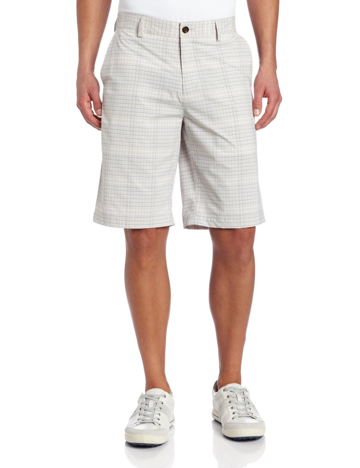 Adidas Mens Climalite Neutral Plaid Shorts