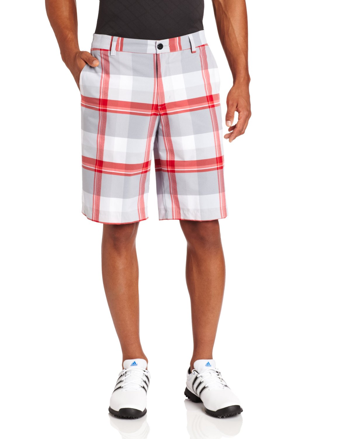 Mens Adidas Climalite Open Plaid Golf Shorts