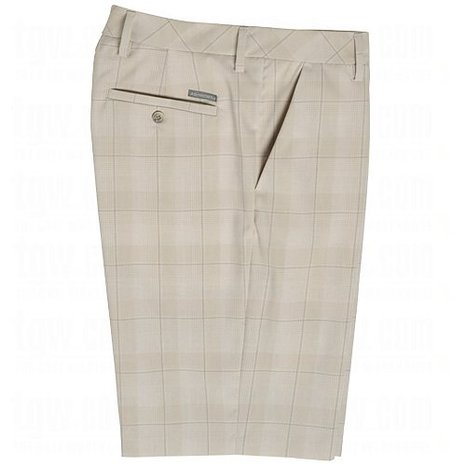 Mens Ashworth Plaid Flat Front Golf Shorts