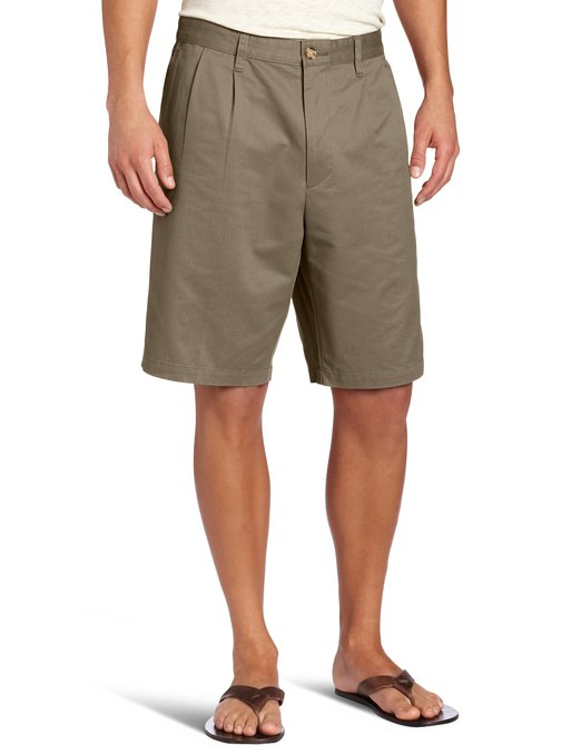 Mens D3 Pleated Soft Khaki Golf Shorts