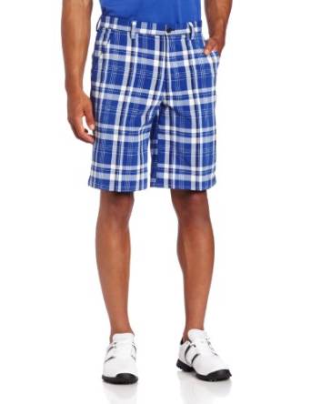 Mens Izod Flat Front Fancy Plaid Golf Shorts