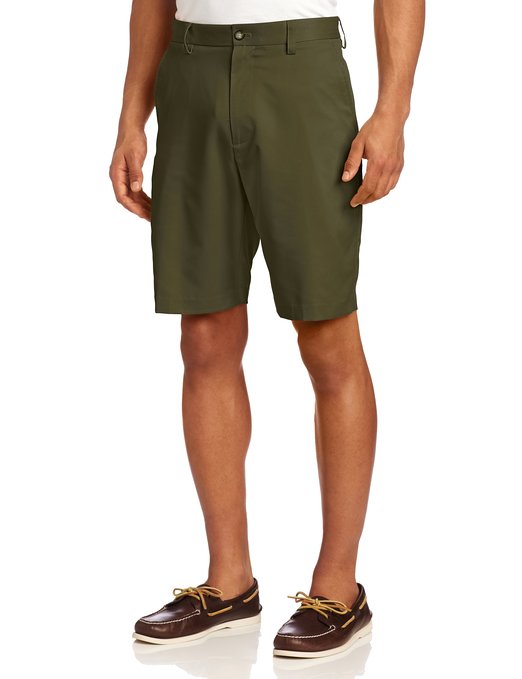 Izod Mens Flat Front Microfiber Golf Shorts