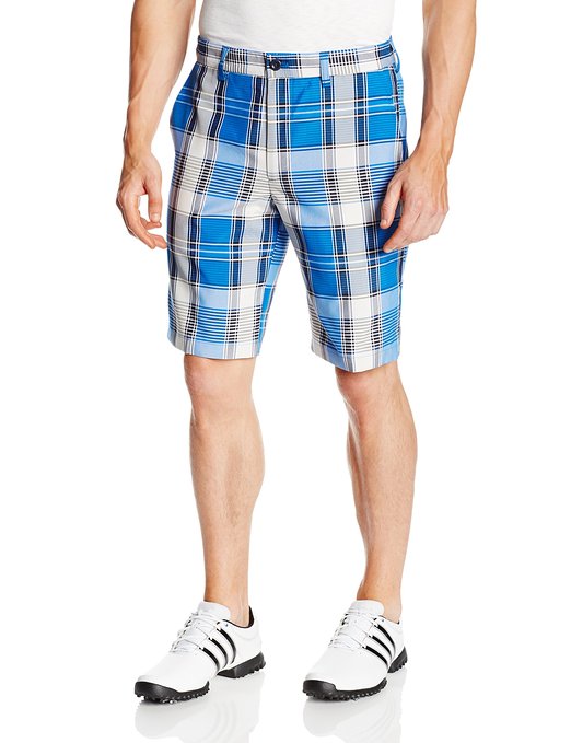 Mens Izod Flat Front Straight Plaid Golf Shorts