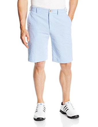 Mens Izod Flat Front Straight Seersucker Golf Shorts