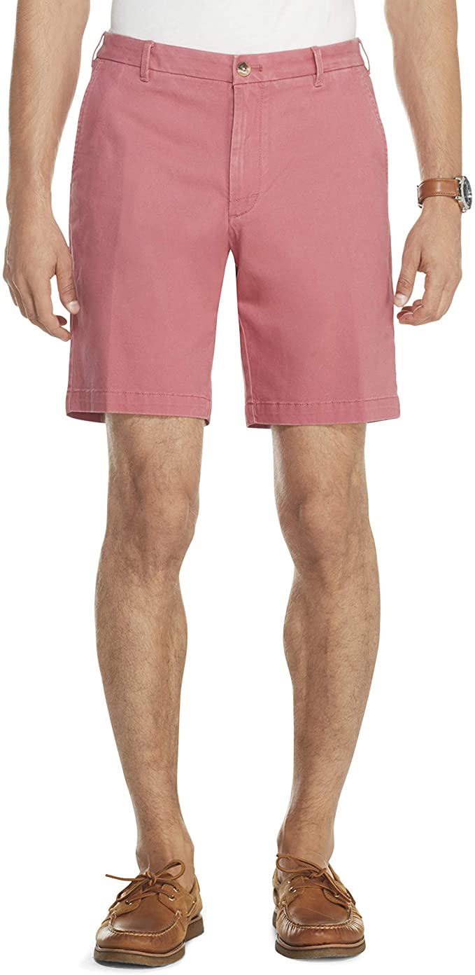 Izod Mens Saltwater Flat Front Chino Golf Shorts