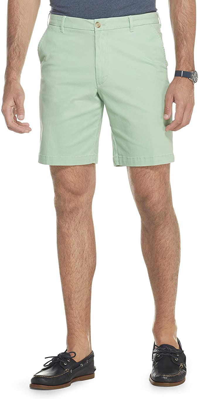 Izod Mens Saltwater Flat Front Chino Golf Shorts