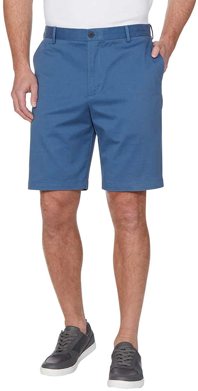 Mens Izod Saltwater Flat Front Stretch Chino Golf Shorts