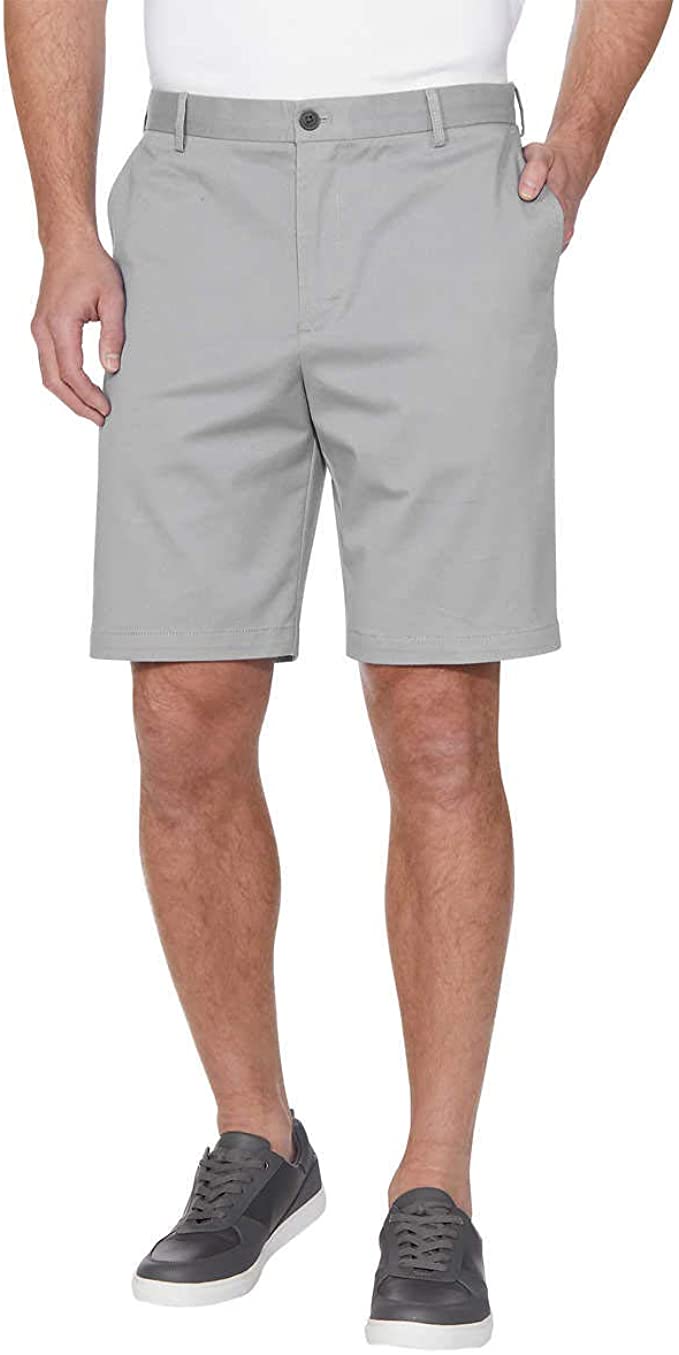 Izod Mens Saltwater Flat Front Stretch Chino Golf Shorts