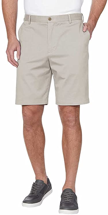 Izod Mens Saltwater Flat Front Stretch Chino Golf Shorts