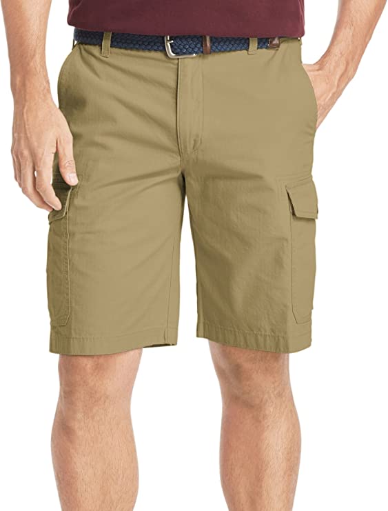 Izod Mens Saltwater Rip Stop Flat Front Cargo Golf Shorts