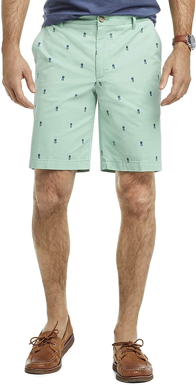 Izod Mens Saltwater Stretch Chino Printed Golf Shorts
