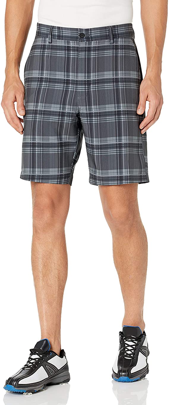 Jack Nicklaus Mens Standard Flat Front Plaid Golf Shorts