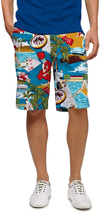 Mens Loudmouth Colorful Bright Viva Las Vegas Golf Shorts