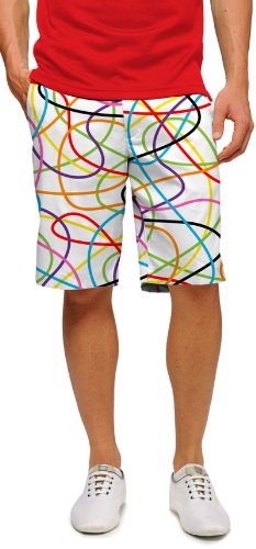 Mens Loudmouth Scribblz White Golf Shorts