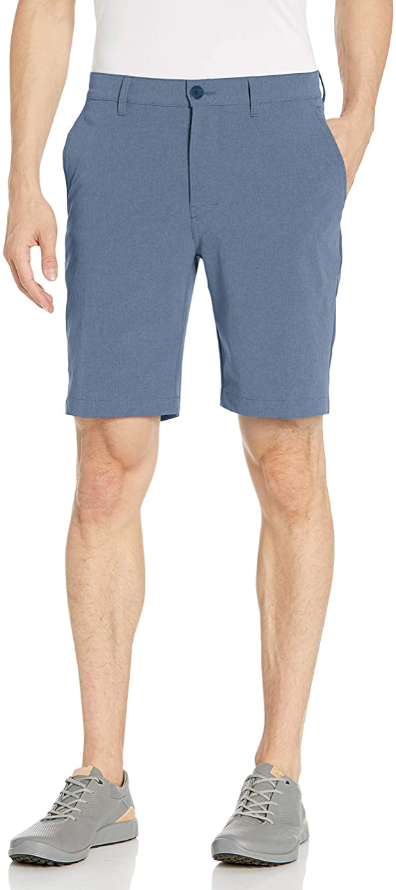 Mens PGA Tour Flat Front Crosshatch Texture Golf Shorts