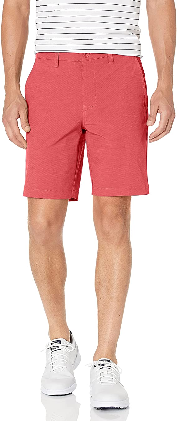 Mens PGA Tour Flat Front Horizontal Textured Stretch Golf Shorts