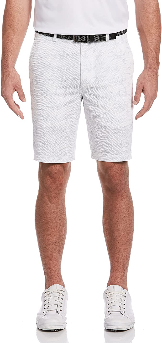 PGA Tour Mens Flat Front Printed Seersucker Golf Shorts