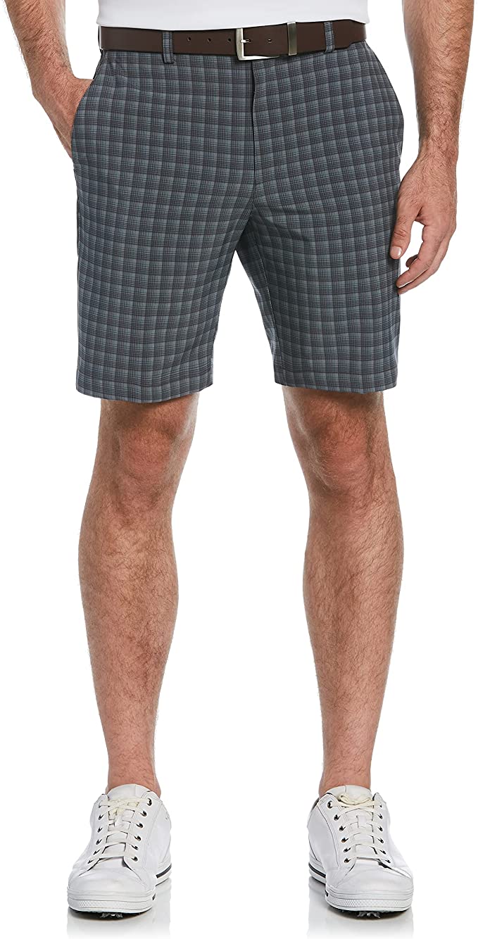 PGA Tour Mens Road Map Plaid Golf Shorts