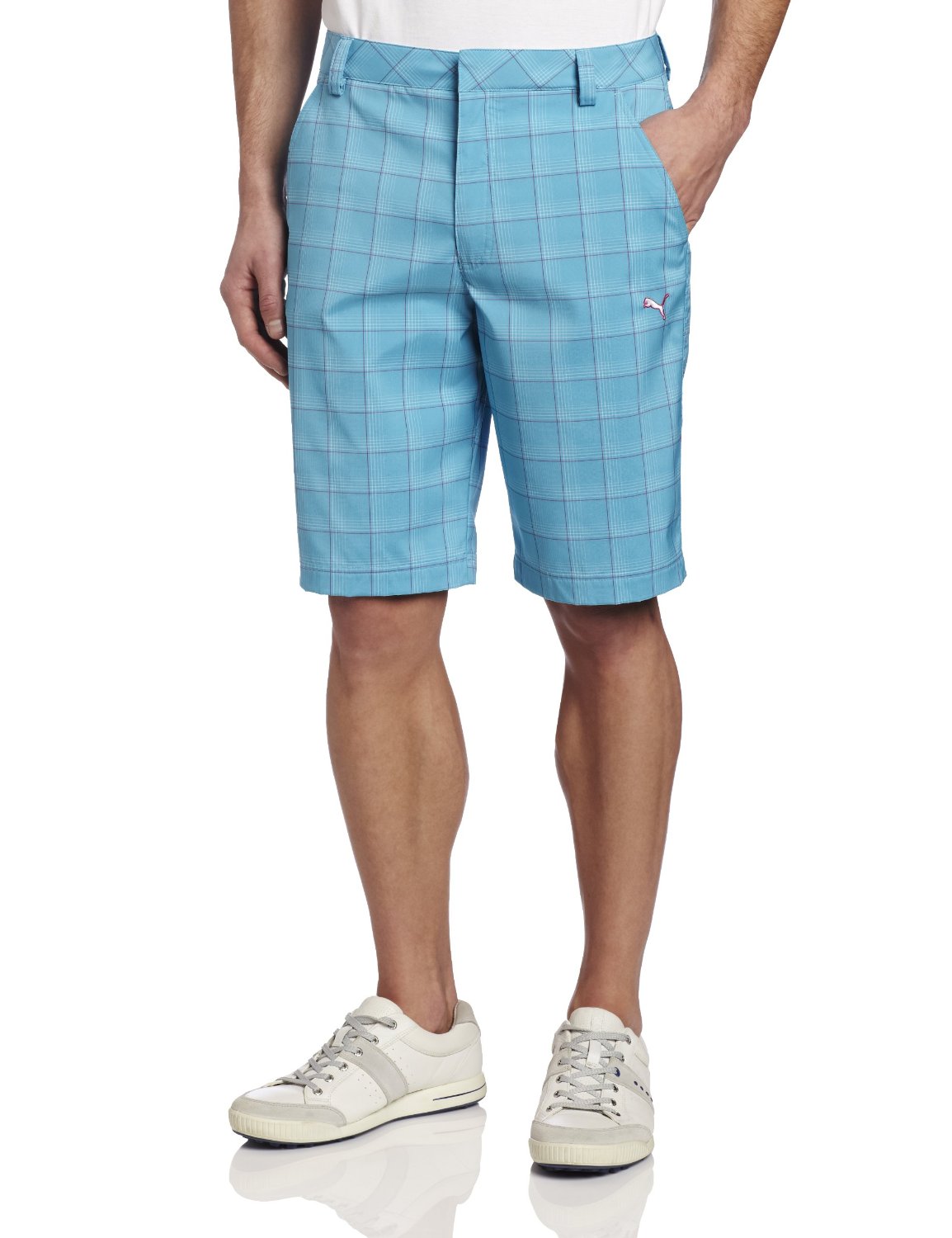 Mens Puma NA Plaid Tech Golf Shorts