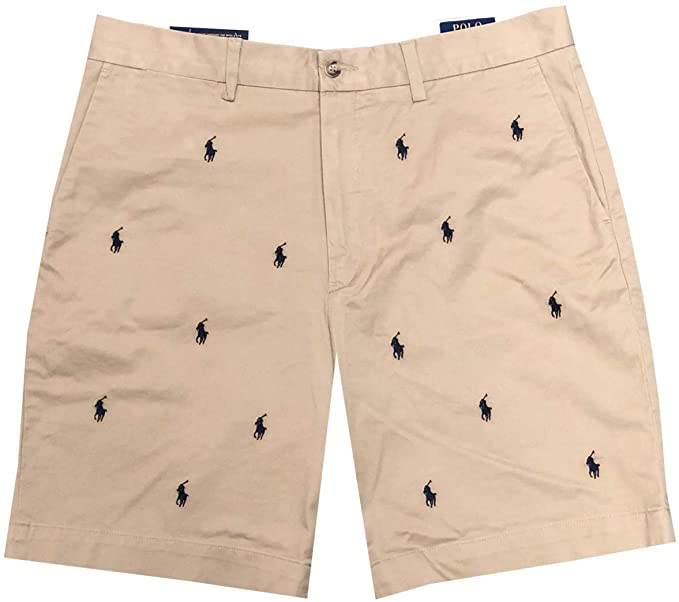 Ralph Lauren Mens Stretch Classic Fit Pony Logo Chino Golf Shorts