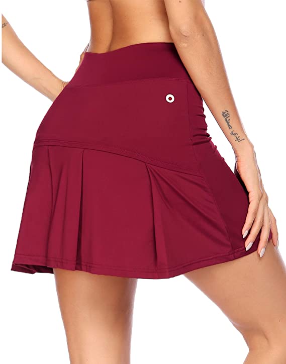 Womens Coorun Pleated High Waist Golf Skorts