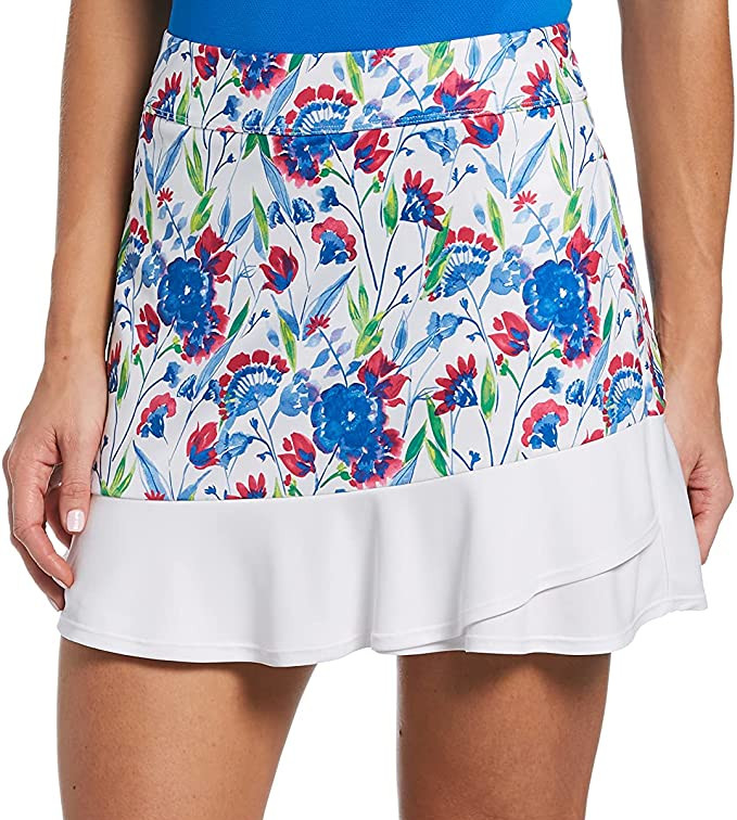 Womens PGA Tour Standard Painterly Floral Print Golf Skorts