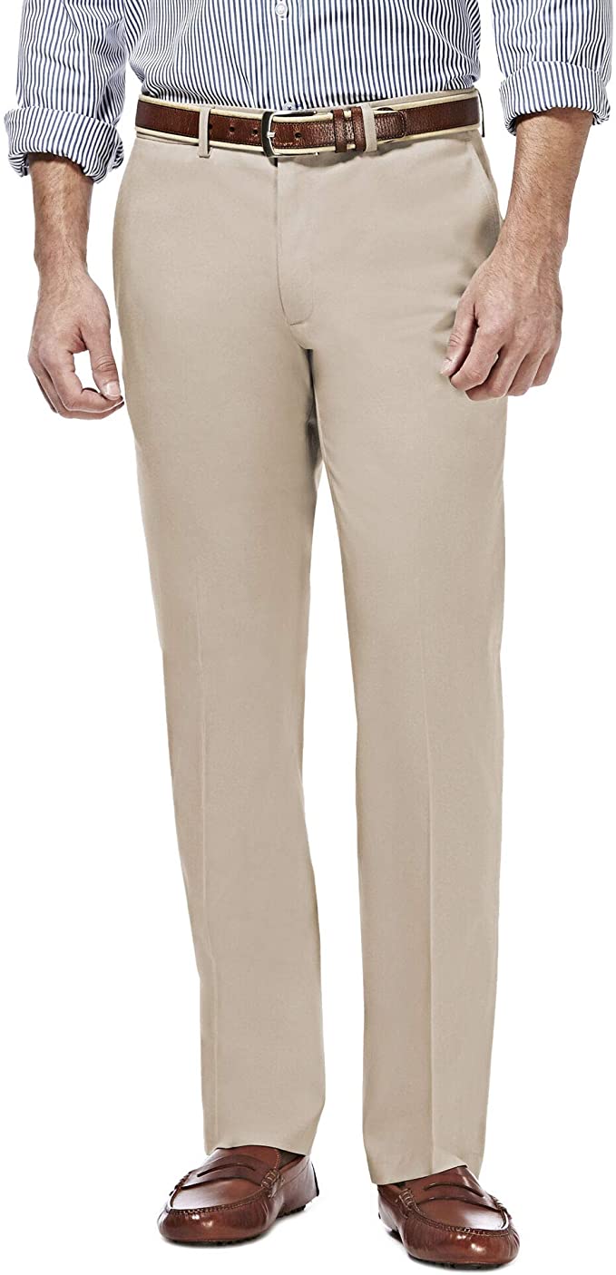 Haggar Mens Premium No Iron Khaki Golf Pants