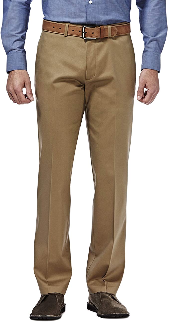 Haggar Mens Premium No Iron Khaki Golf Pants