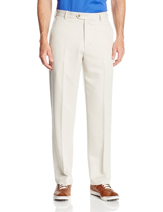 Izod Mens Flat Front Classic Fit Microsanded Pants