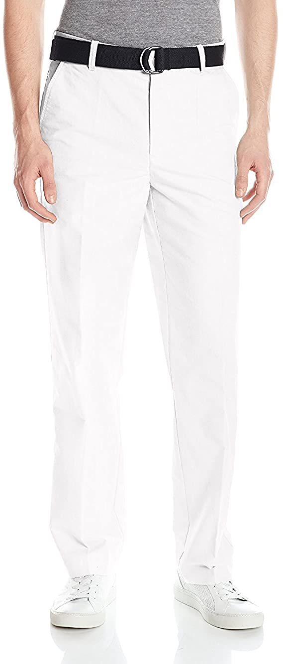 Izod Mens Newport Belted Flat Front Oxford Golf Pants