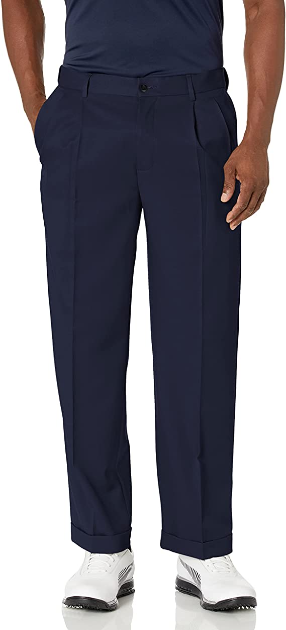 PGA Tour Mens Double Pleated Expandable Waistband Golf Pants