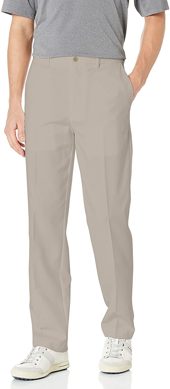 PGA Tour Mens Flat Front Expandable Waistband Golf Pants