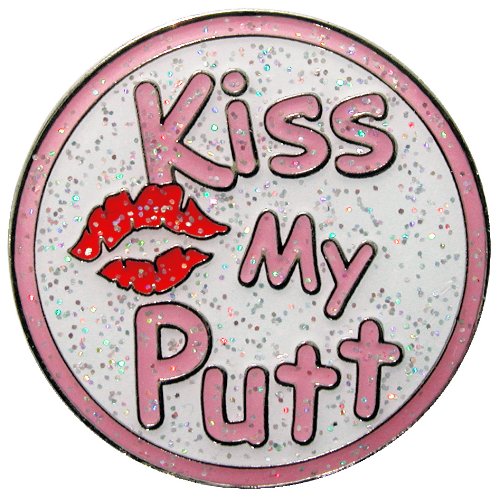 Navika Kiss My Putt Glitzy Ball Marker with Hat Clip