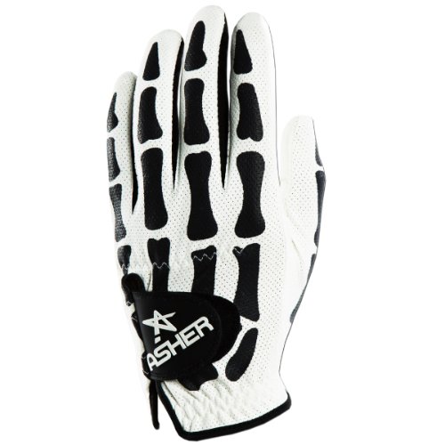 Mens Asher Deathgrip CoolTech Skeleton Skull Golf Gloves