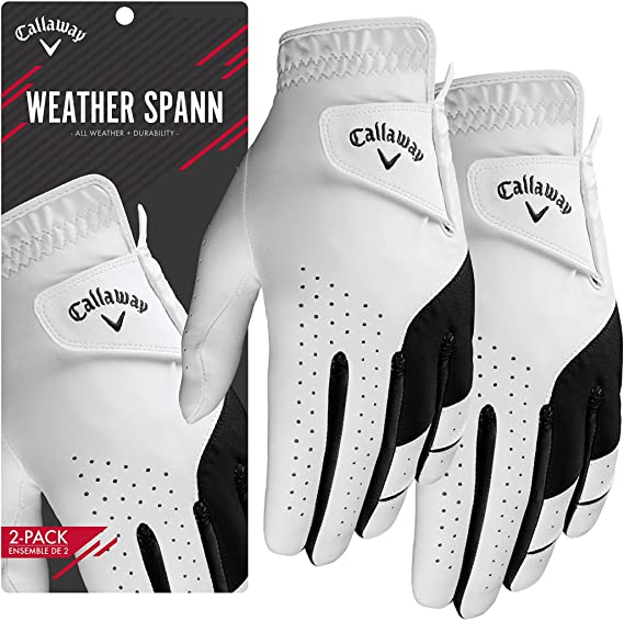 Mens Callaway Weather Spann Premium Synthetic Golf Gloves