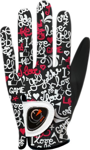 Mens Easyglove Fashion Love Black Golf Gloves