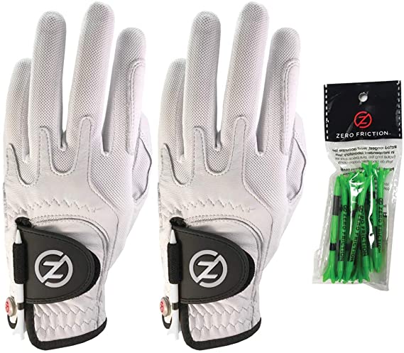 Zero Friction Mens Cabretta Elite 2Pk Golf Gloves