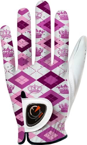 Womens Easyglove Geometric King Pink Golf Gloves