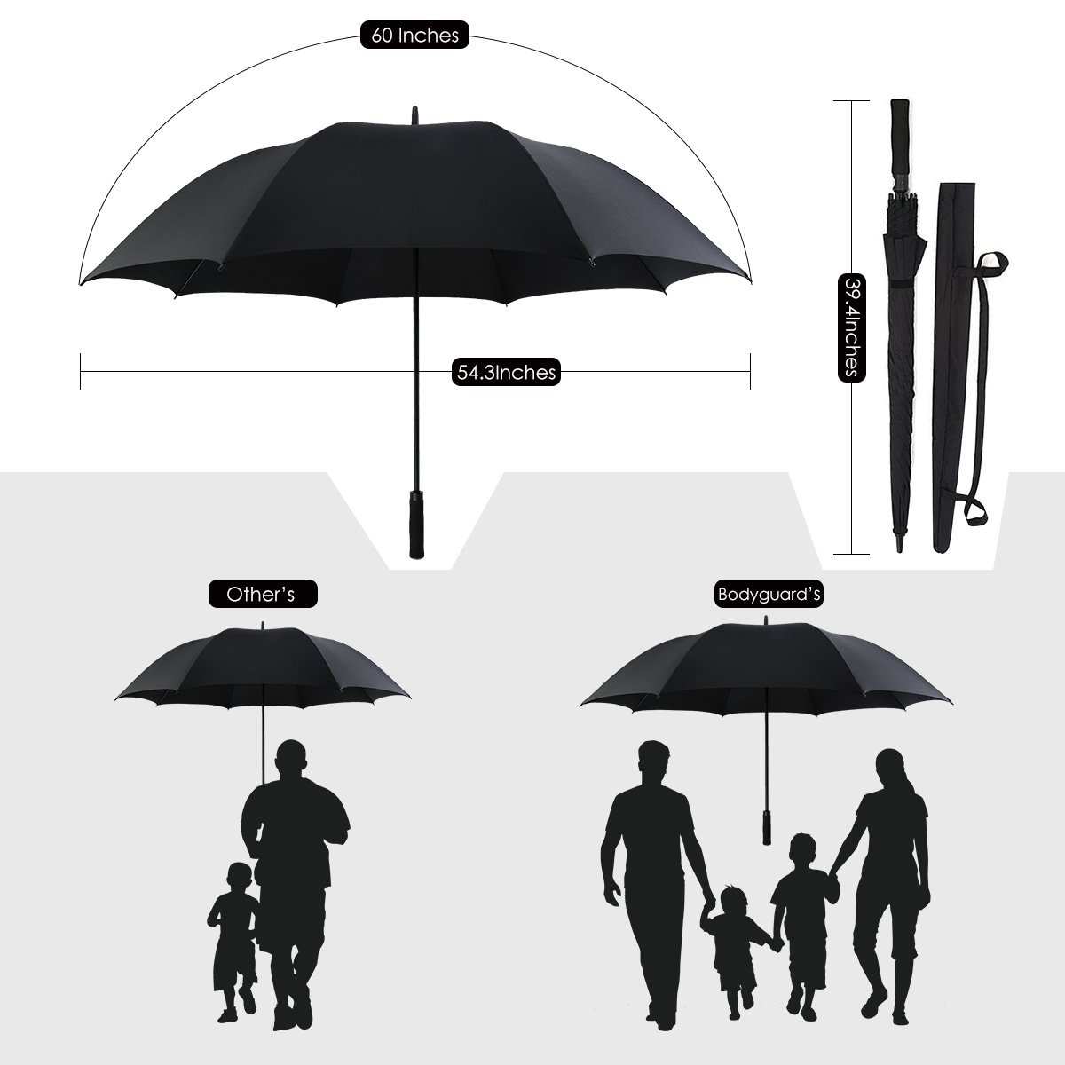 Bodyguard 60 Inch Automatic Open Golf Umbrellas