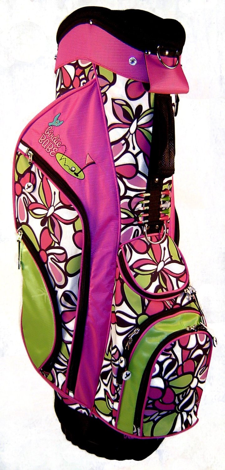 Womens Birdie Babe Bahama Mama Pink Flowered Golf Hybrid Cart Bags