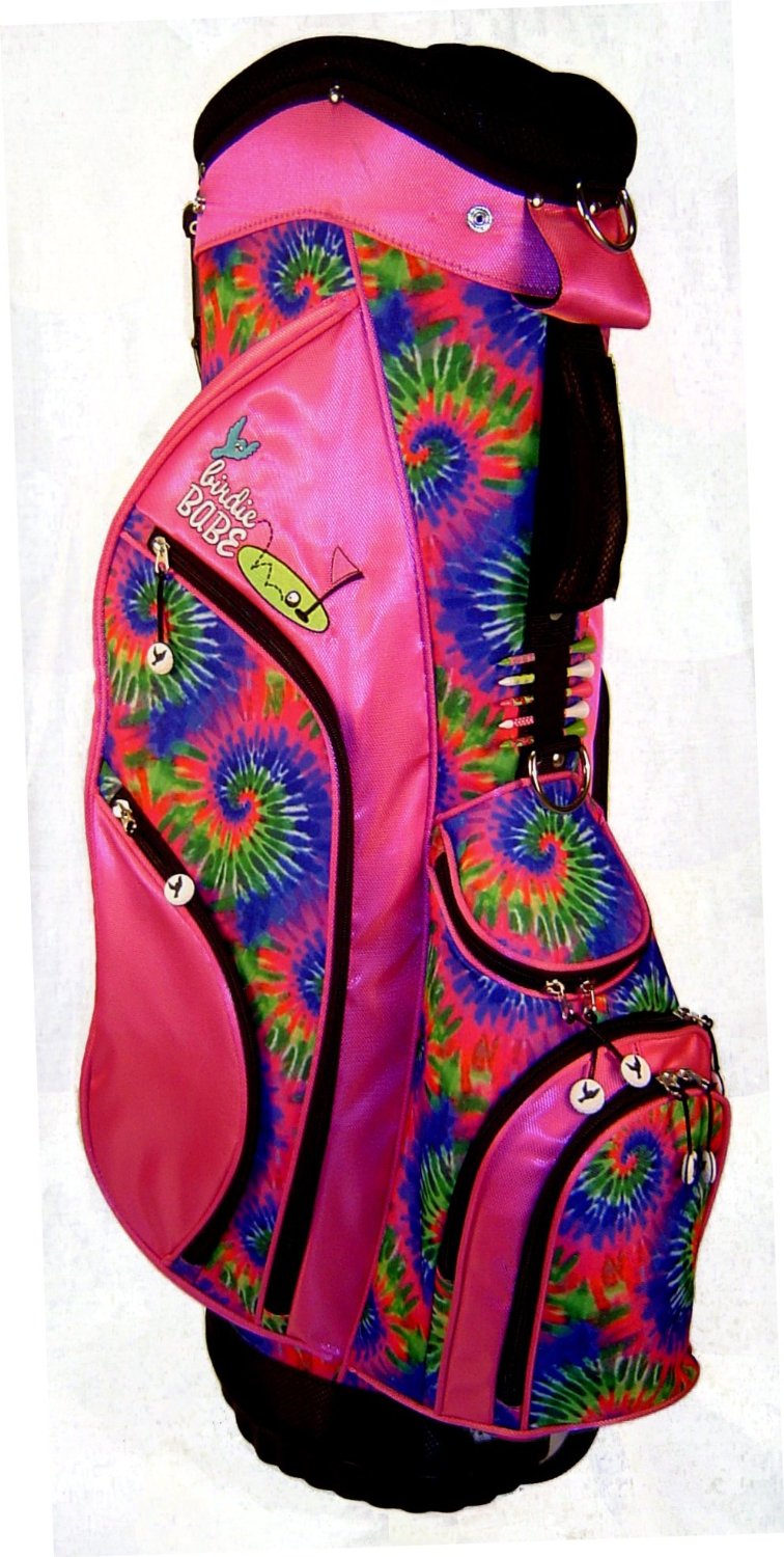 Womens Birdie Babe Hippie Hooker Pink Tie Dye Golf Hybrid Cart Bags