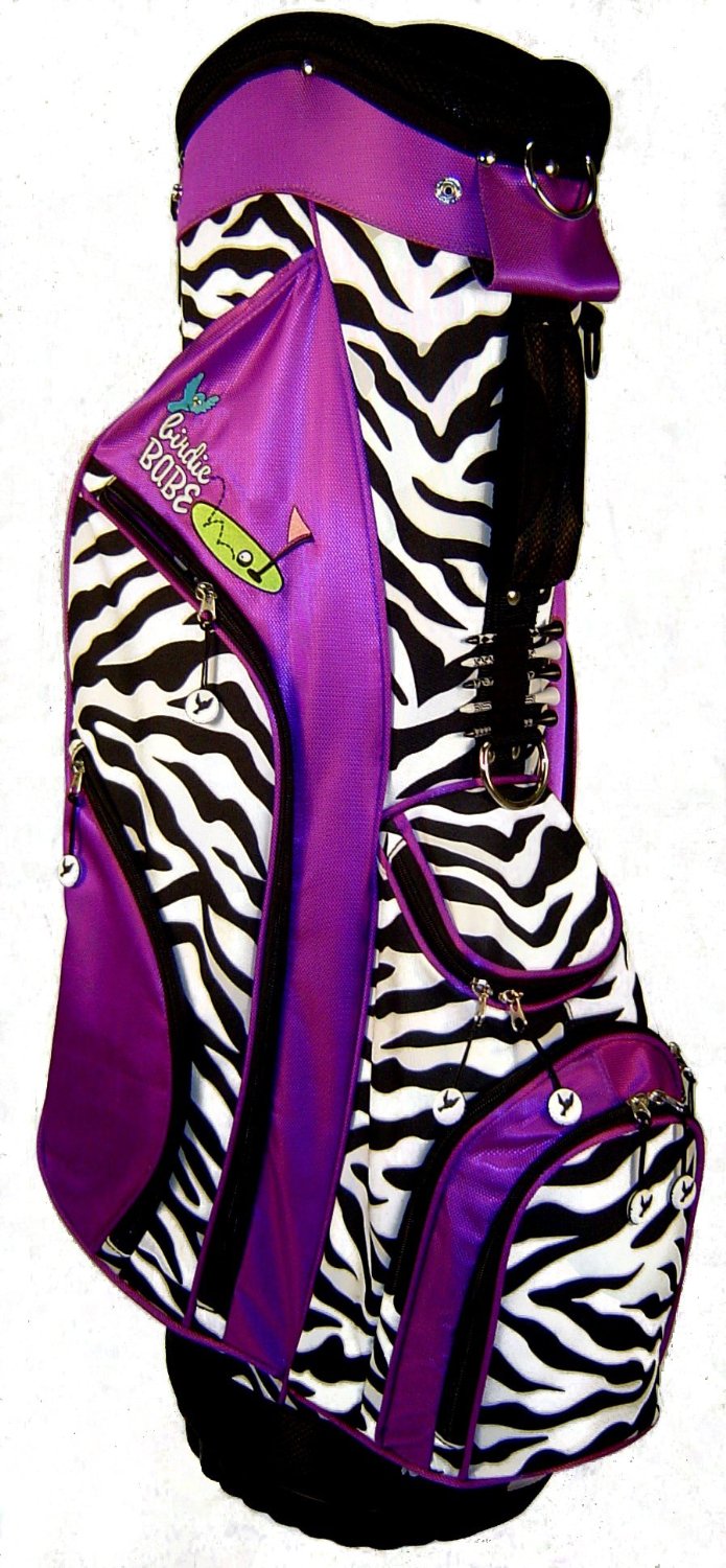 Womens Birdie Babe Purple Zebra Golf Hybrid Cart Bags