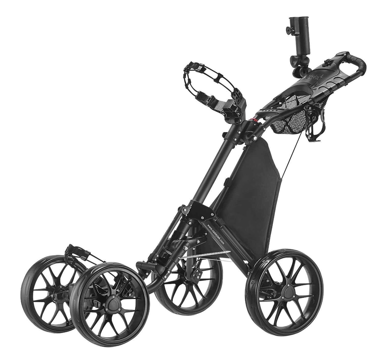 CaddyTek One-Click Folding 4 Wheel Version 3 Golf Push Carts