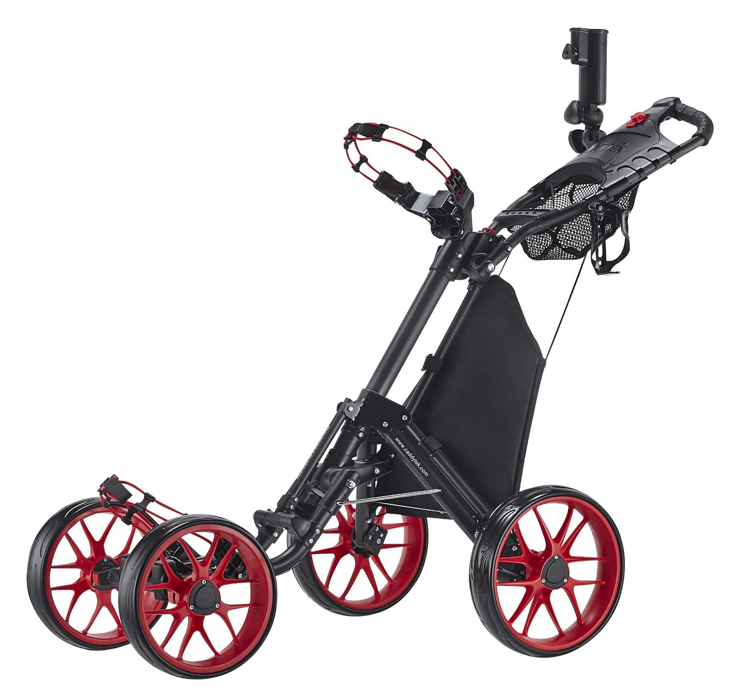CaddyTek One-Click Folding 4 Wheel Version 3 Golf Push Trolleys