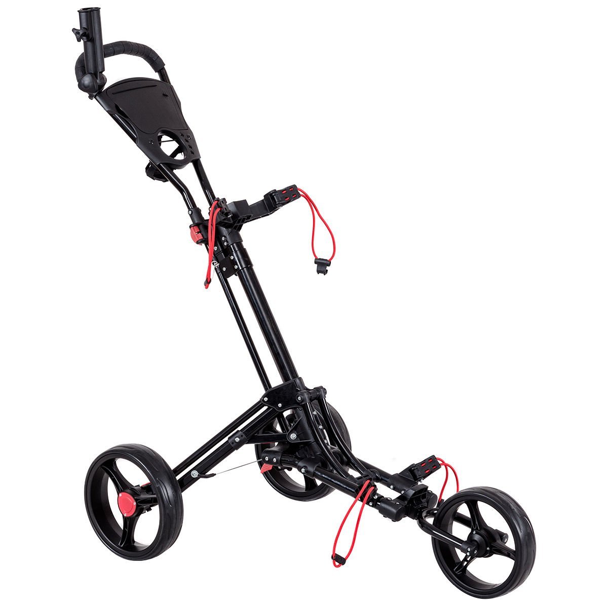 Tangkula 3 Wheel Foldable Golf Club Push Pull Trolley Carts