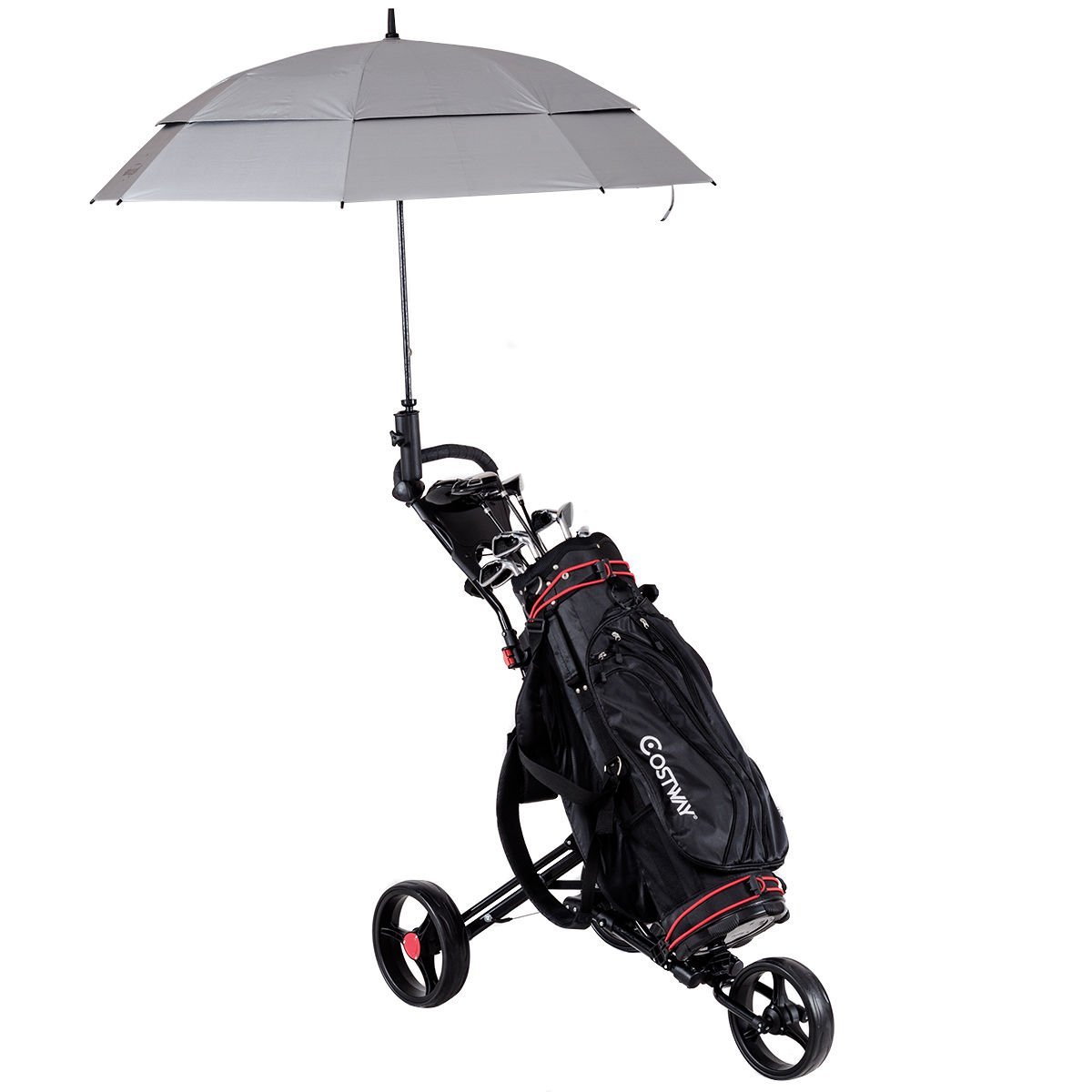 Tangkula 3 Wheel Foldable Golf Club Push Pull Trolley Carts