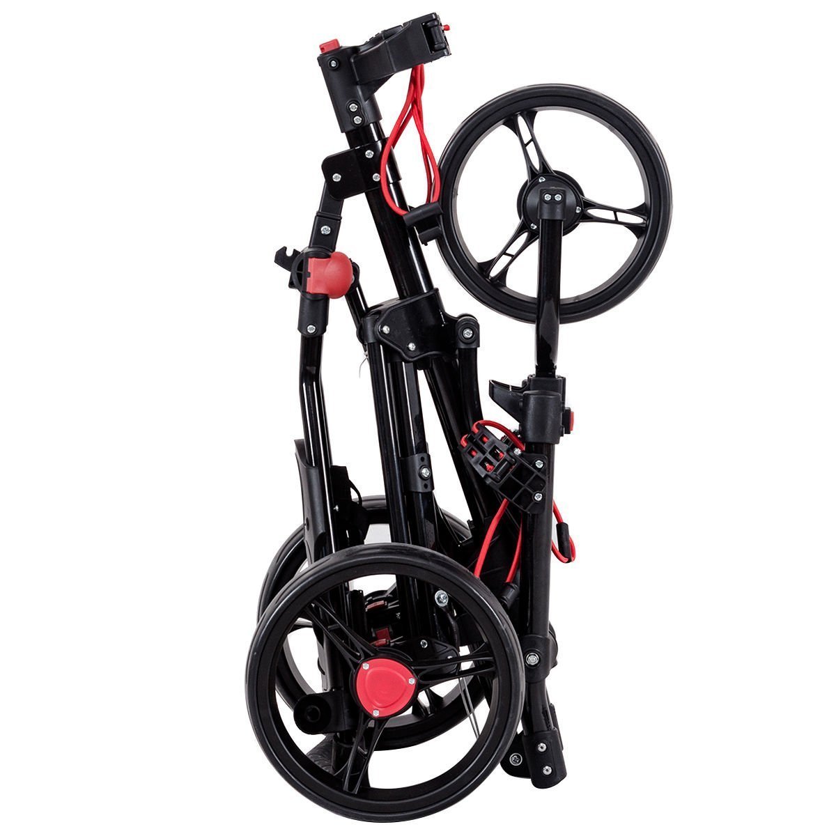 Tangkula 3 Wheel Foldable Golf Club Push Pull Trolley Carts